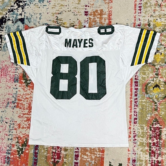 Vintage Green Bay Packers 90s Derrick Mayes NFL Football Sports White Jersey - Picture 2 of 12